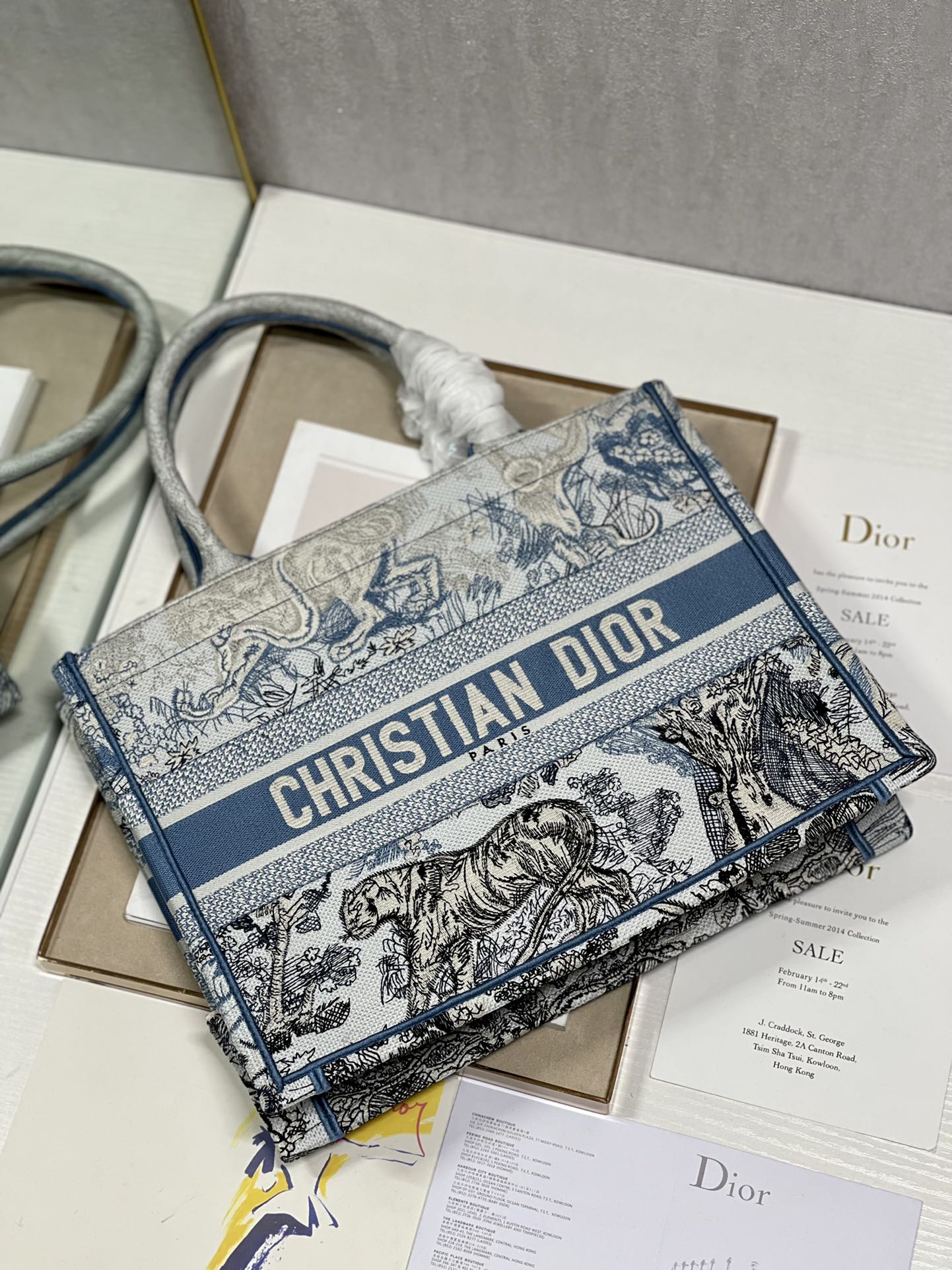 Medium CD Book Tote 36cm Gradient Blue Tiger mysite