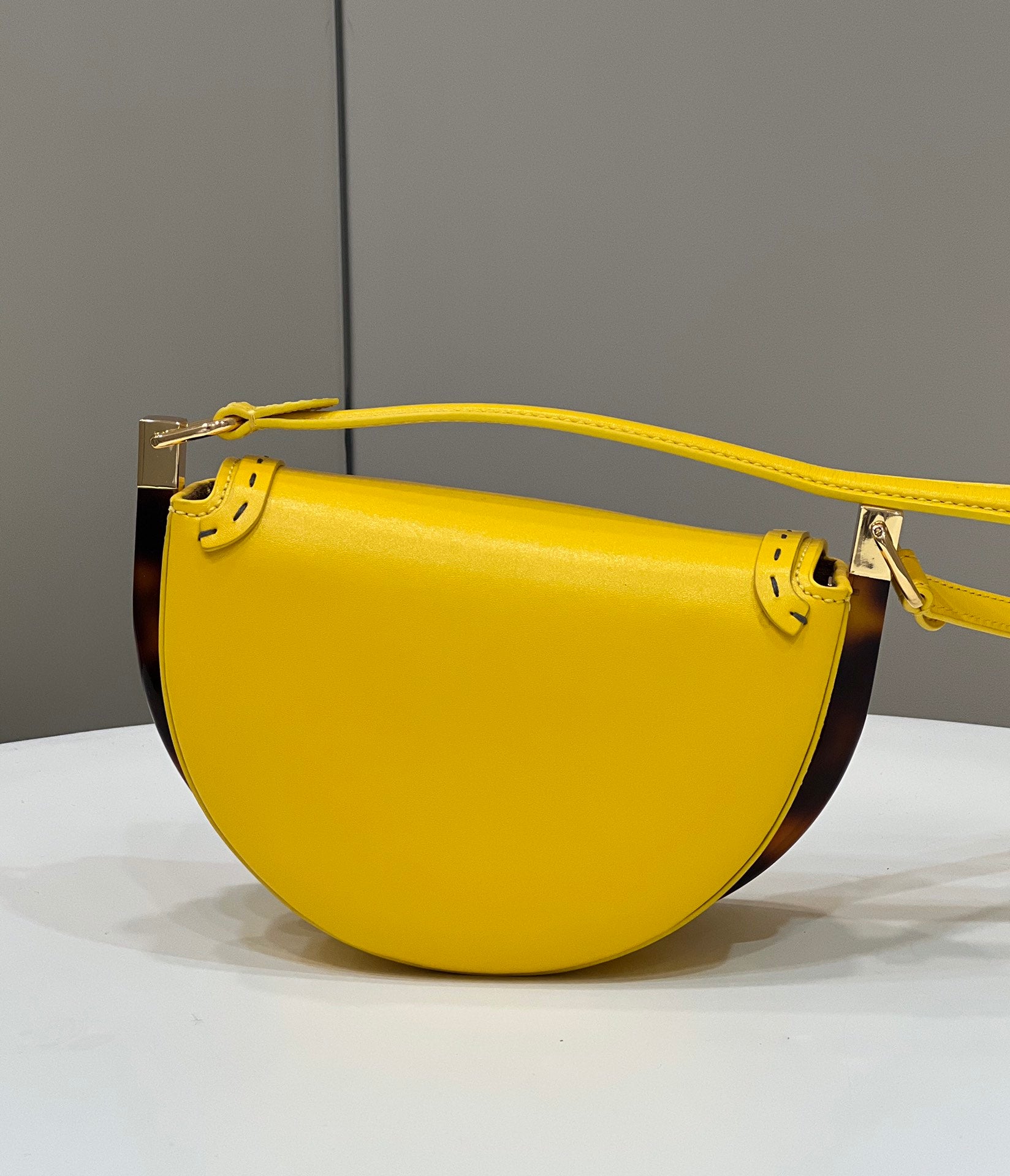 FENDI 19 MOONLIGHT BAG IN SUNFLOWER YELLOW CALFSKIN GOLD HARDWARE mysite