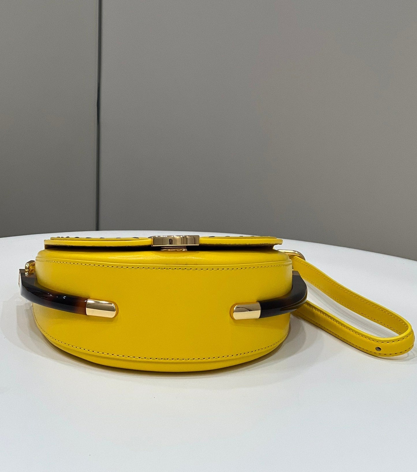 FENDI 19 MOONLIGHT BAG IN SUNFLOWER YELLOW CALFSKIN GOLD HARDWARE mysite