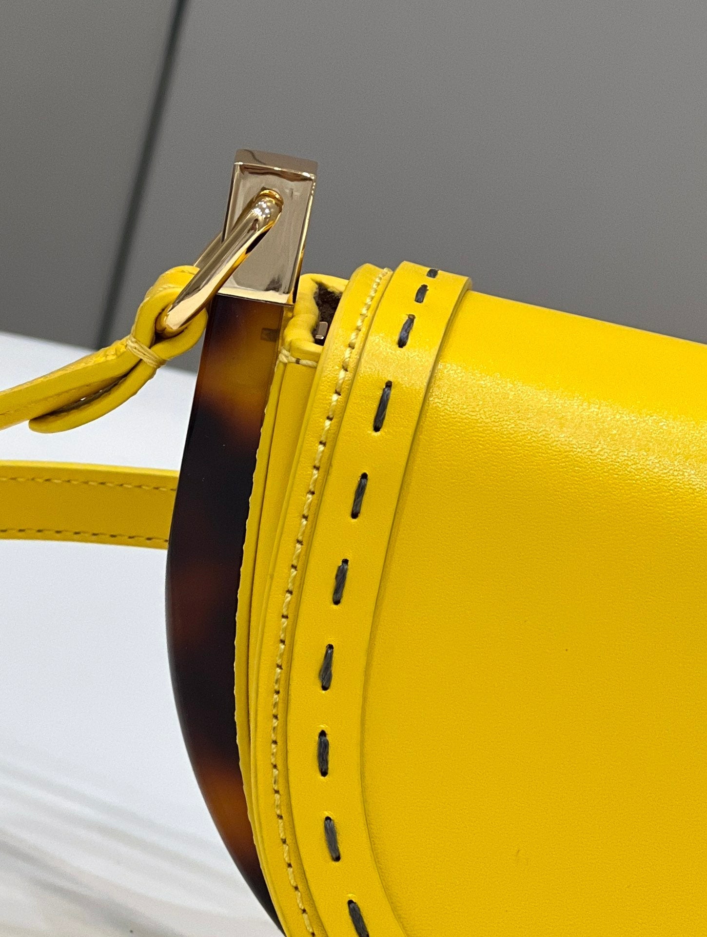 FENDI 19 MOONLIGHT BAG IN SUNFLOWER YELLOW CALFSKIN GOLD HARDWARE mysite