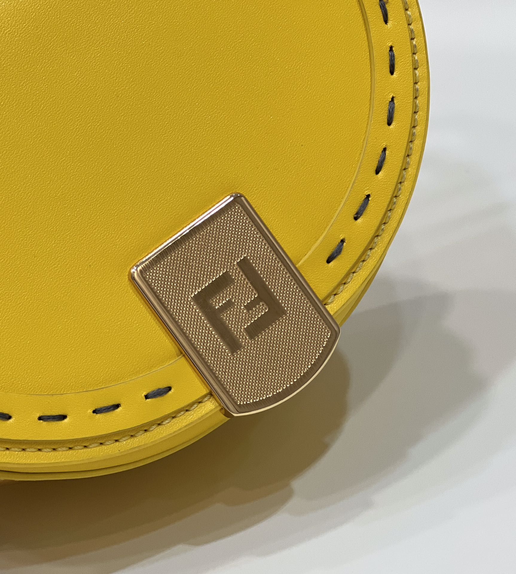 FENDI 19 MOONLIGHT BAG IN SUNFLOWER YELLOW CALFSKIN GOLD HARDWARE mysite