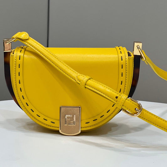 FENDI 19 MOONLIGHT BAG IN SUNFLOWER YELLOW CALFSKIN GOLD HARDWARE mysite