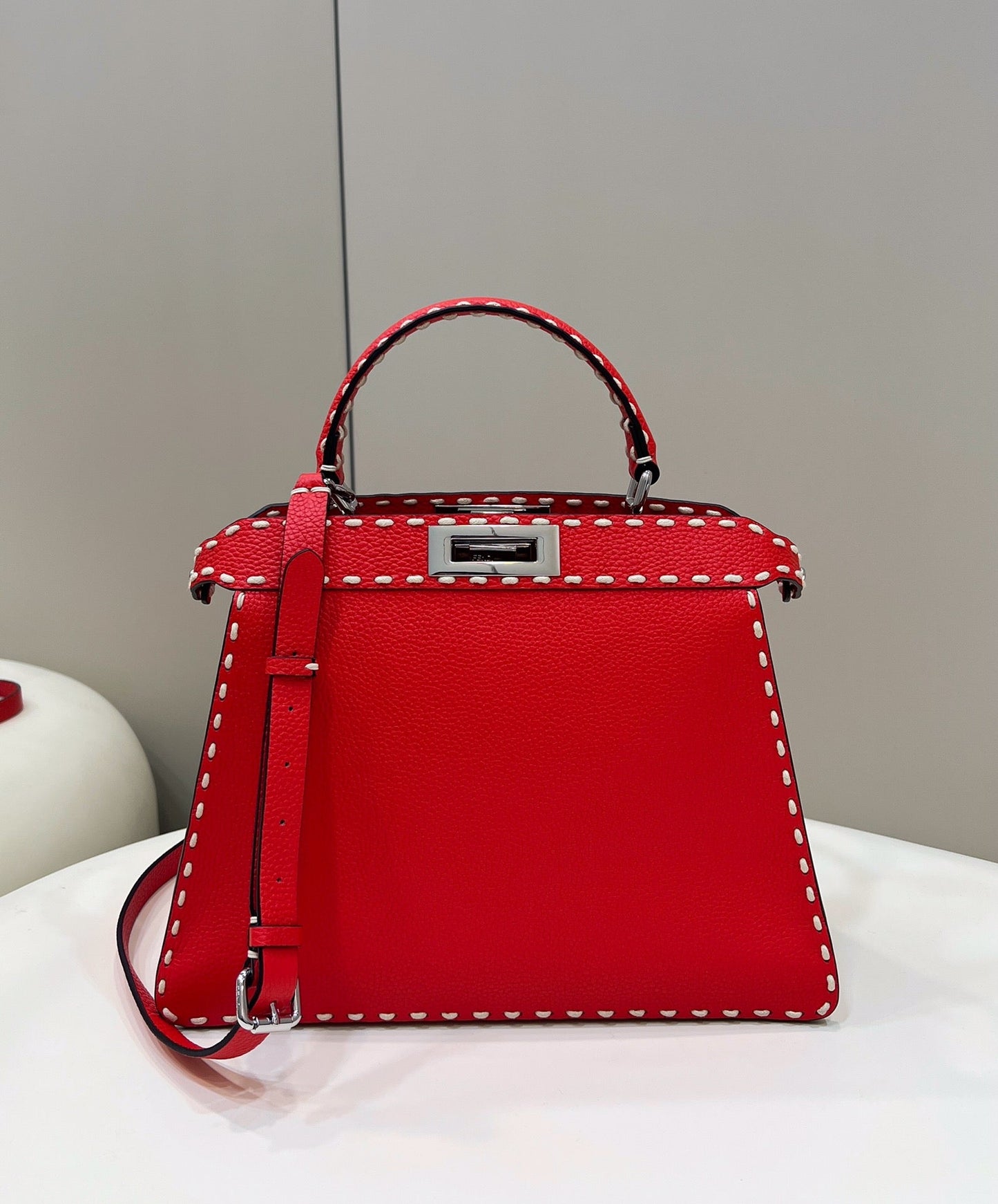 PEEKABOO ISEEU 33 IN RED GRAINED CALFSKIN SILVER HARDWARE mysite