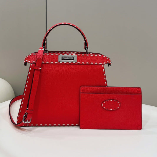 PEEKABOO ISEEU 33 IN RED GRAINED CALFSKIN SILVER HARDWARE mysite