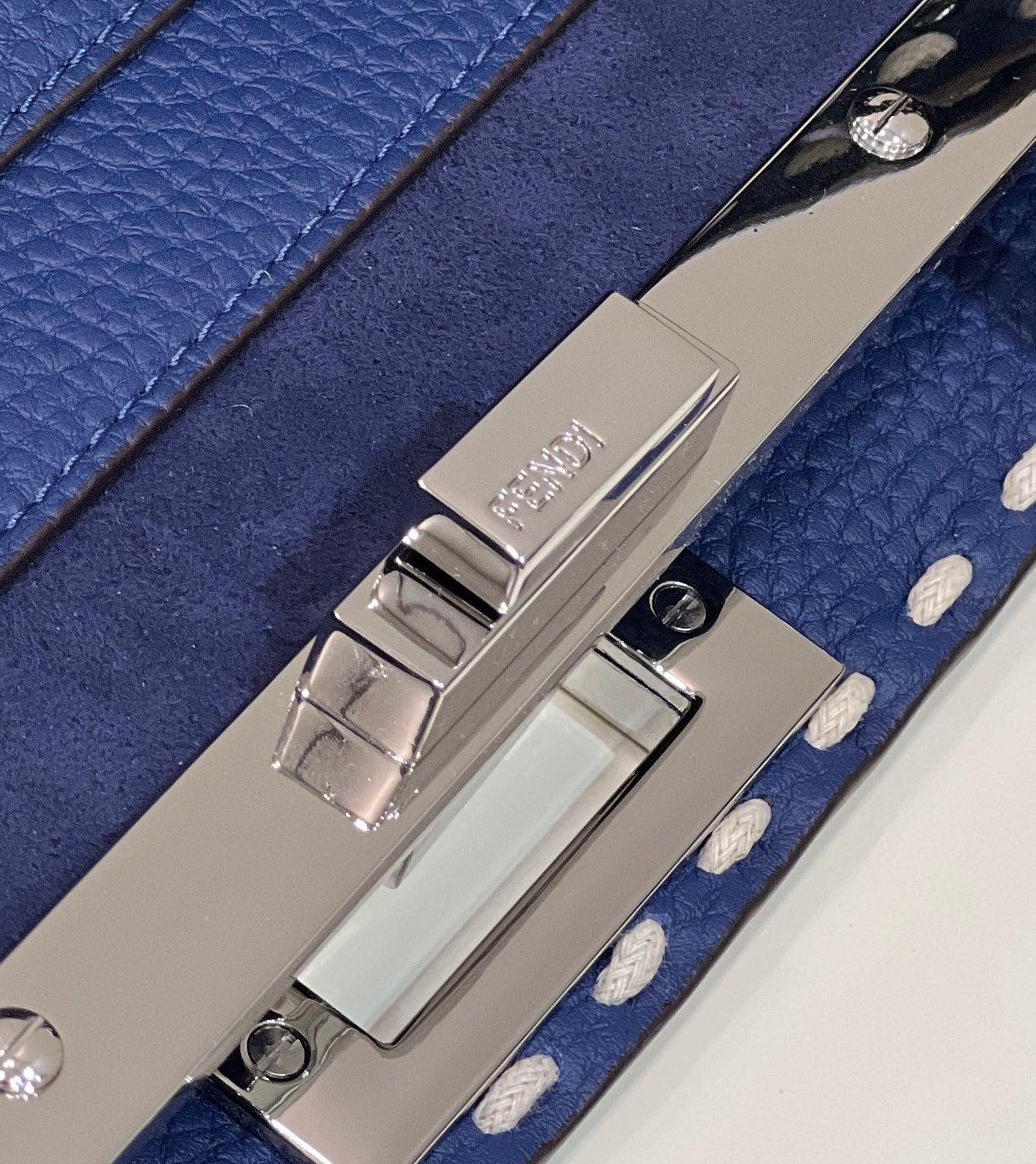 PEEKABOO ISEEU 33 IN NAVY BLUE GRAINED CALFSKIN SILVER HARDWARE mysite