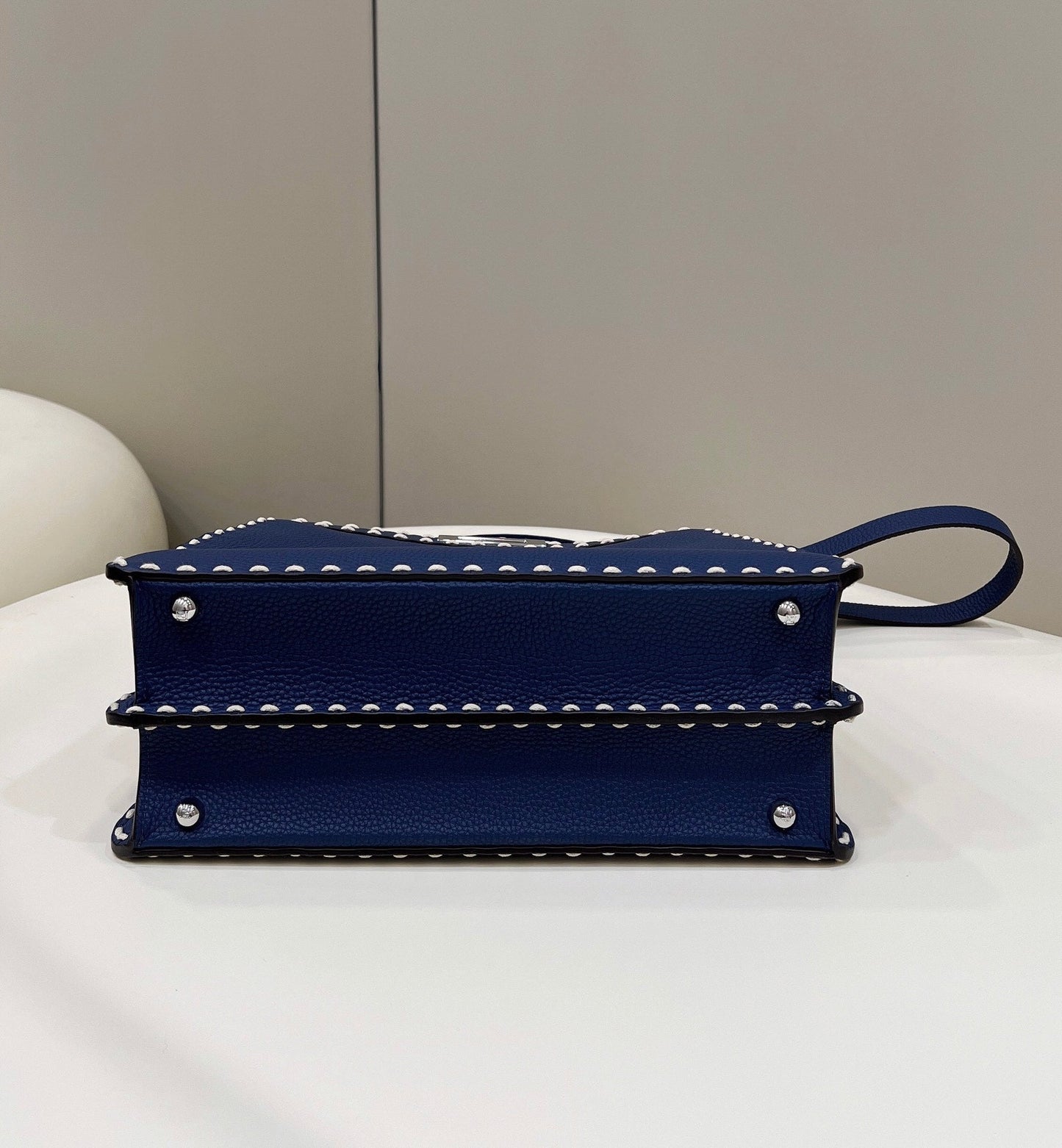 PEEKABOO ISEEU 33 IN NAVY BLUE GRAINED CALFSKIN SILVER HARDWARE mysite