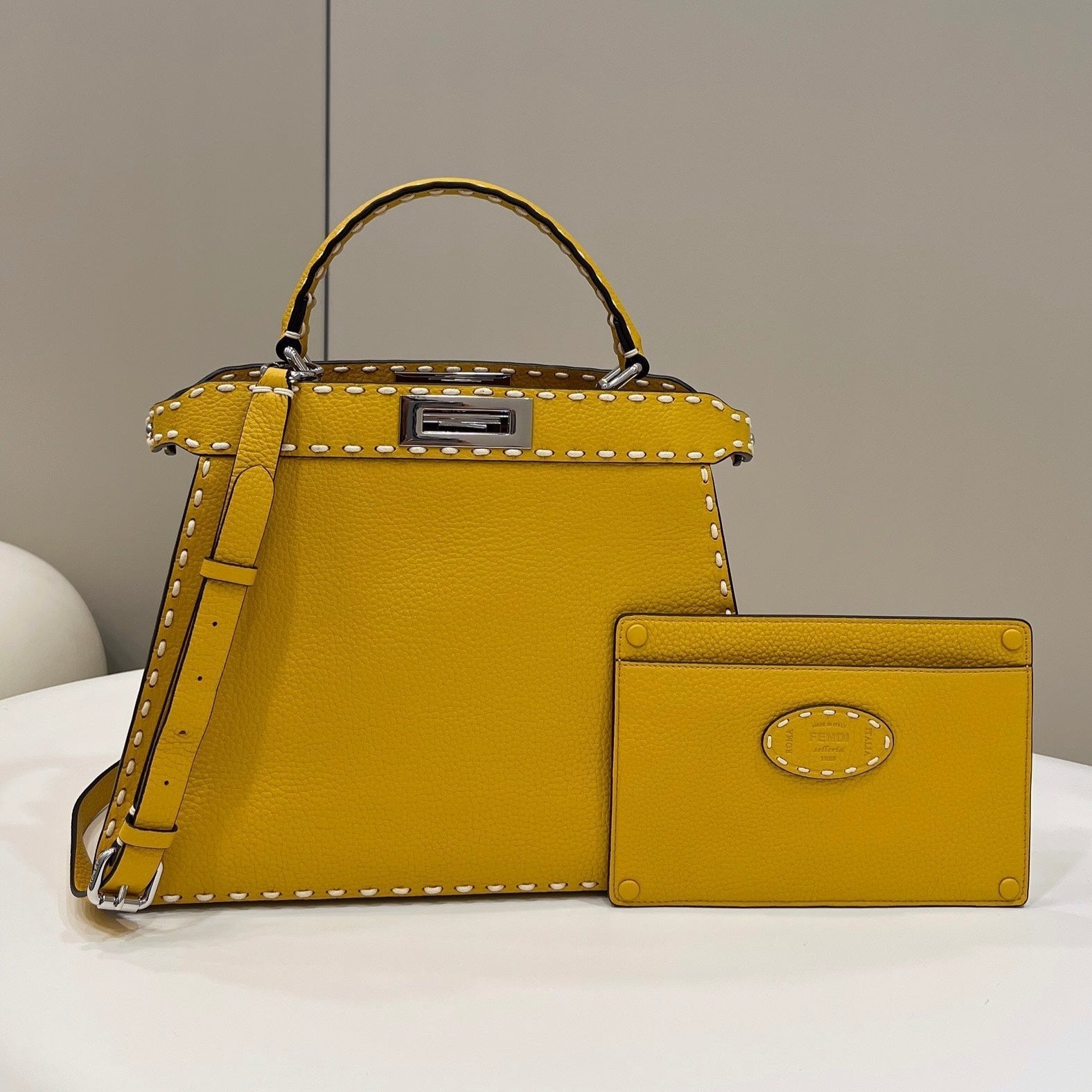 PEEKABOO ISEEU 33 IN YELLOW GRAINED CALFSKIN SILVER HARDWARE mysite