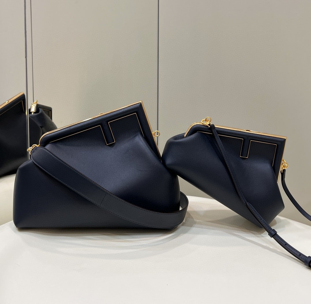 FENDI FIRST SMALL 32 IN BLACK NAPPA LEATHER BAG GOLD HARDWARE mysite