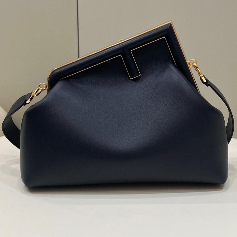 FENDI FIRST SMALL 32 IN BLACK NAPPA LEATHER BAG GOLD HARDWARE mysite
