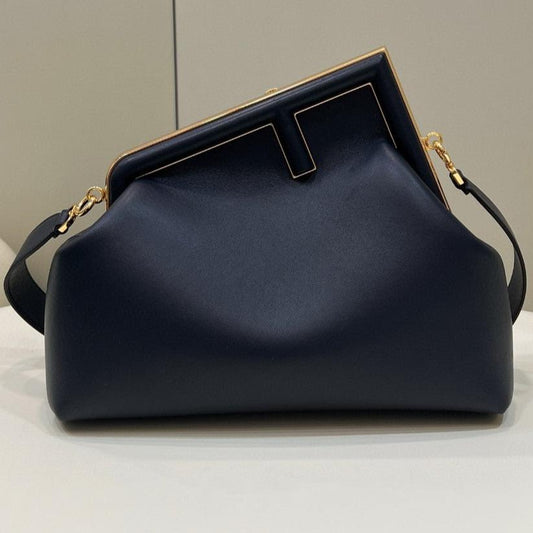 FENDI FIRST SMALL 32 IN BLACK NAPPA LEATHER BAG GOLD HARDWARE mysite