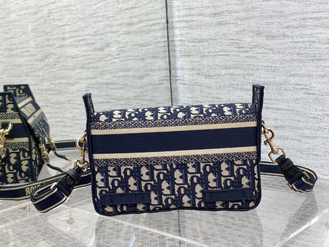 CD Small Diorcamp Bag 23 Blue Oblique Embroidery Denim mysite