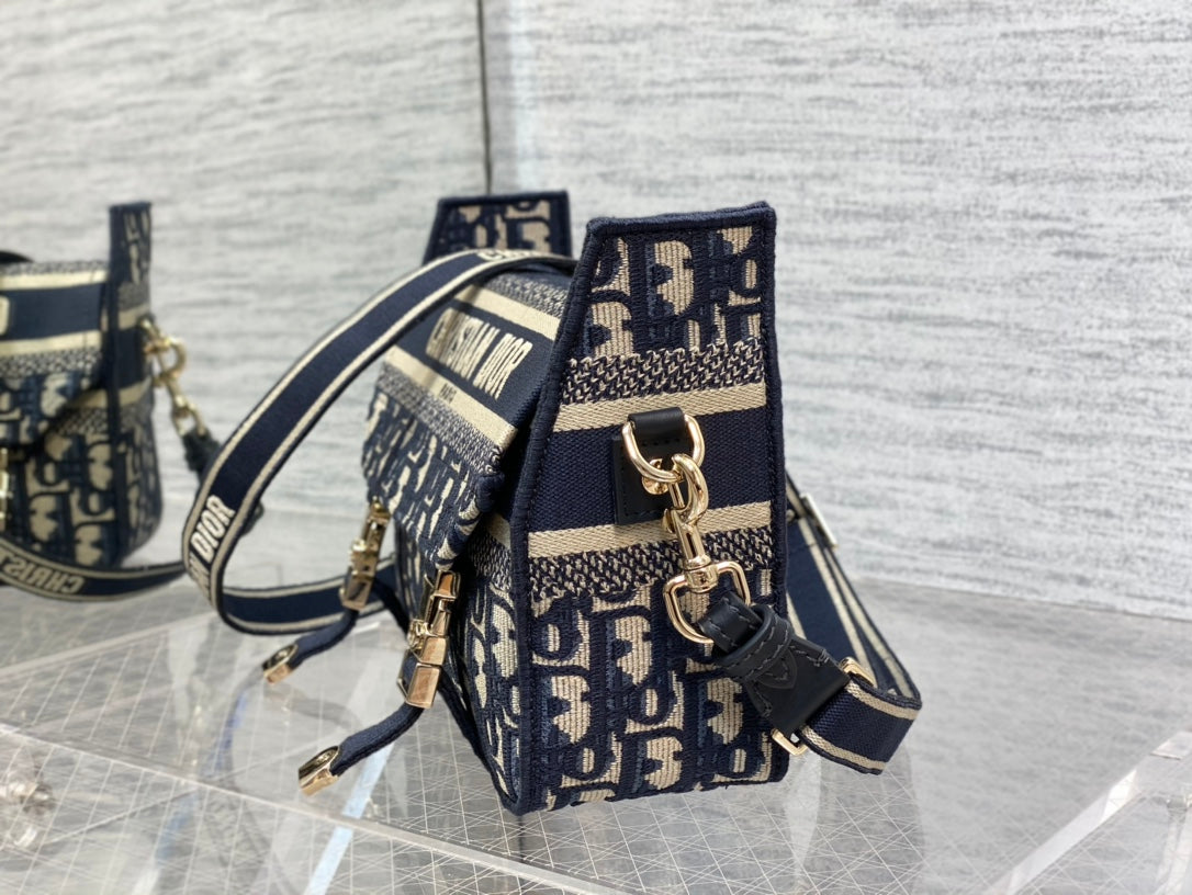 CD Small Diorcamp Bag 23 Blue Oblique Embroidery Denim mysite