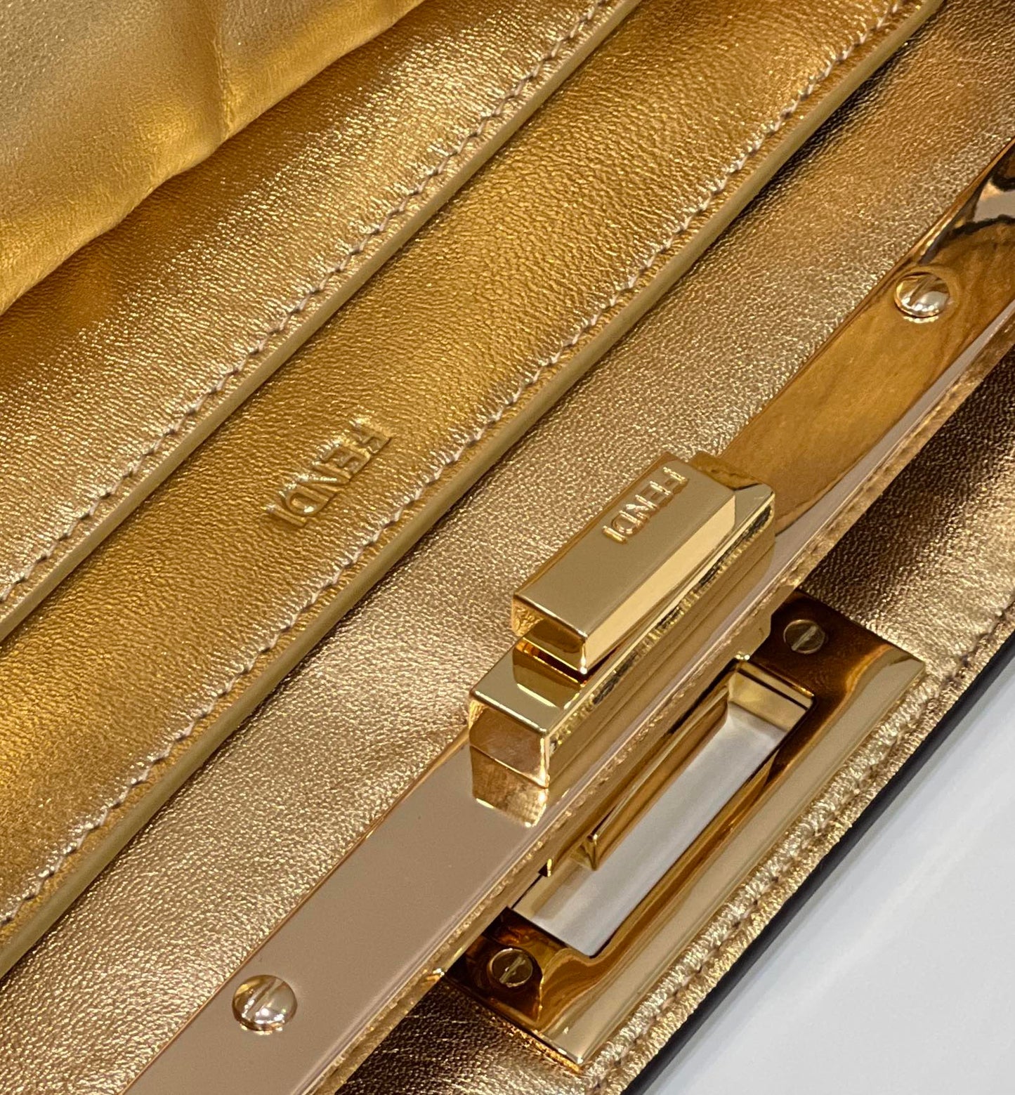 PEEKABOO ISEEU 33 IN GOLD METALLIC CALFSKIN GOLD HARDWARE mysite