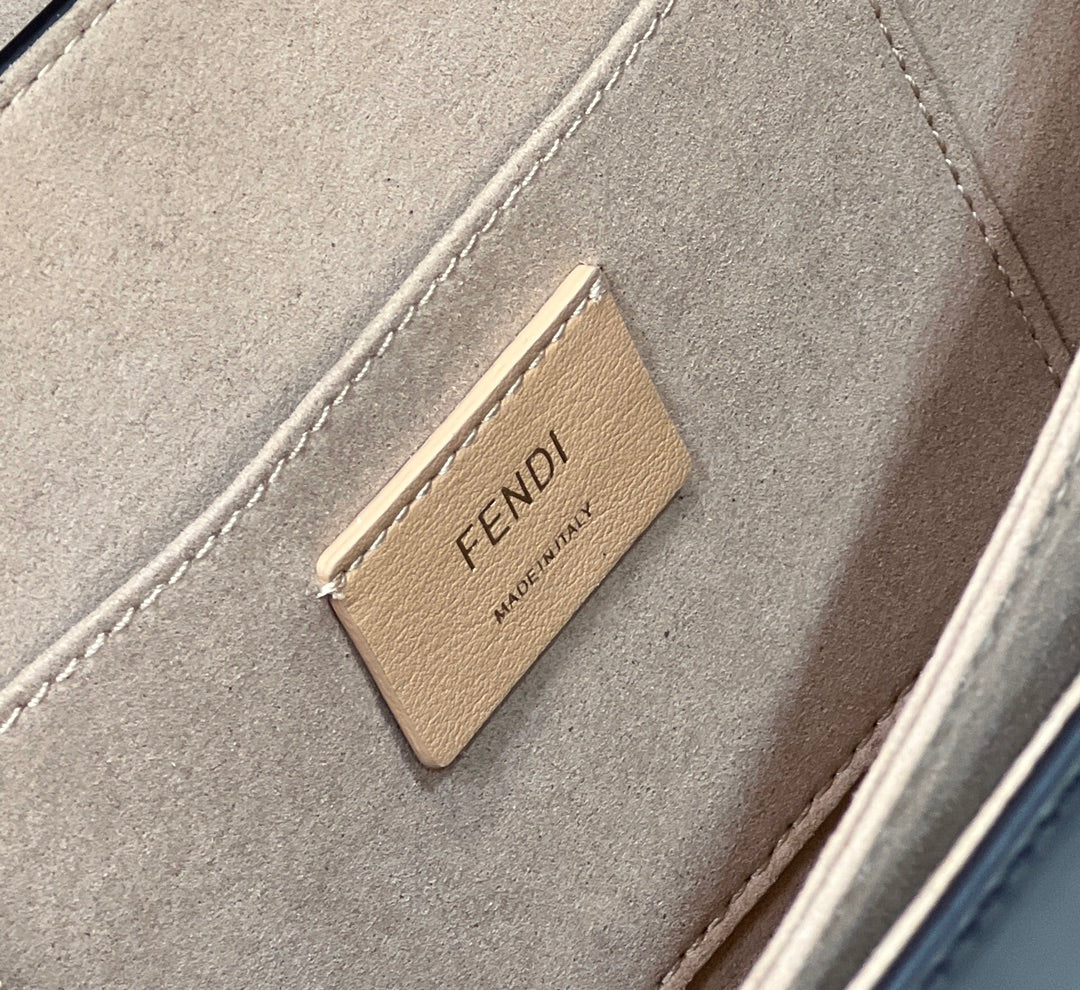 FENDI KANI 26 BAG IN BLACK MIX CHOCOLATE BROWN FFF CALFSKIN WITH GOLD HARDWARE mysite