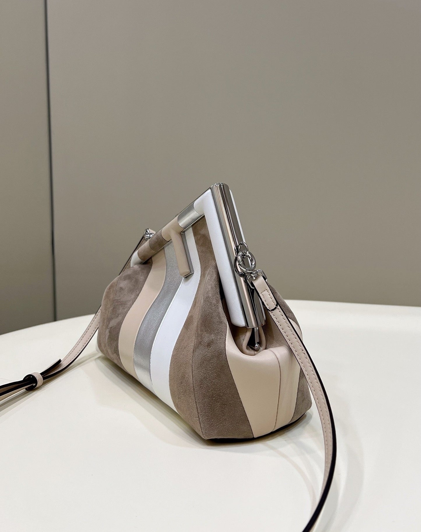FENDI FIRST SMALL 26 IN COLORFUL SUEDE AND CALFSKIN WITH SILVER HARDWARE mysite