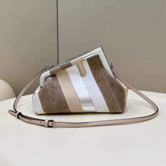 FENDI FIRST SMALL 26 IN COLORFUL SUEDE AND CALFSKIN WITH SILVER HARDWARE mysite