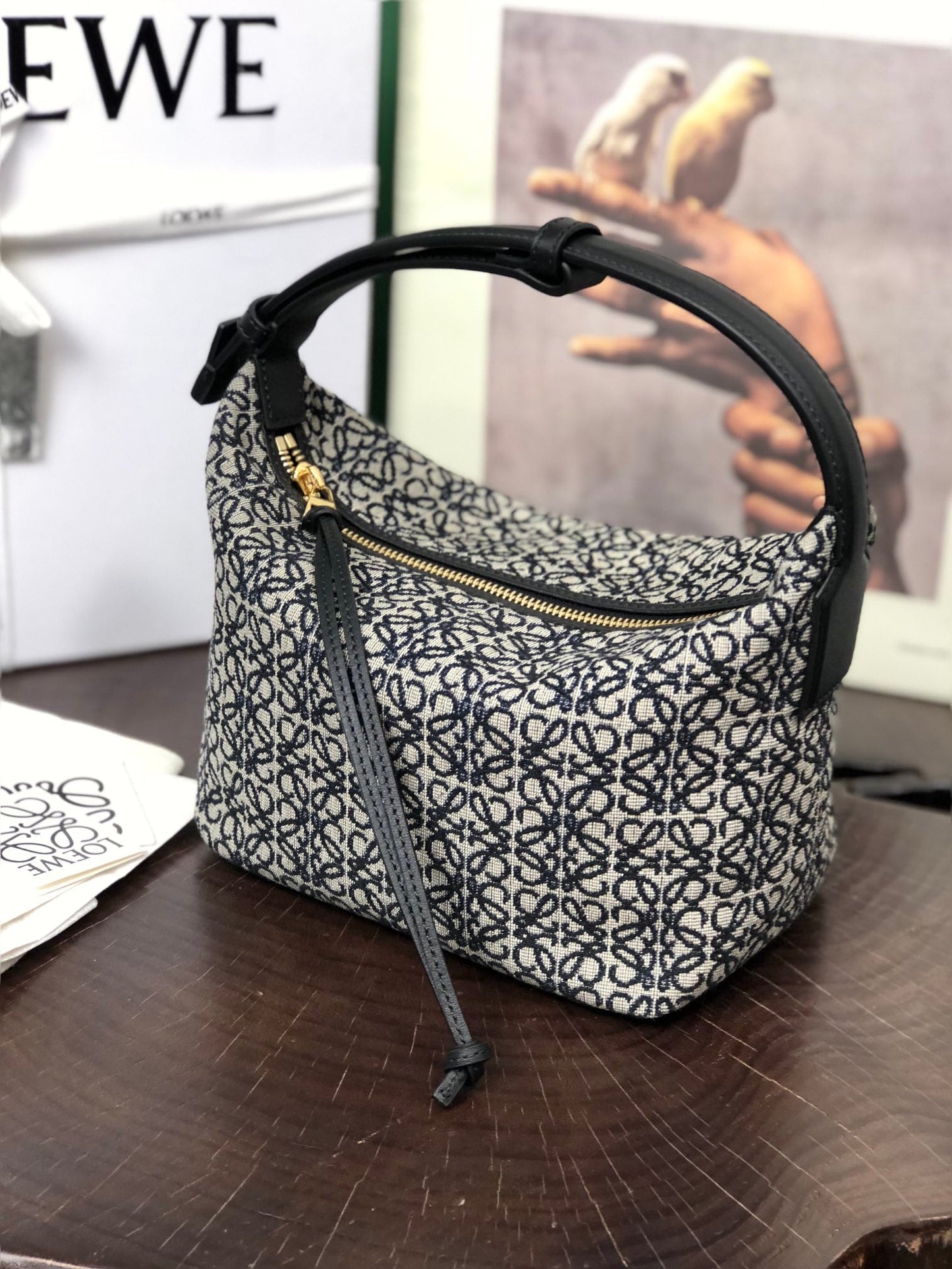 LOE CUBI 21 BAG IN WHITE MIX BLACK ANAGRAM JACQUARD mysite