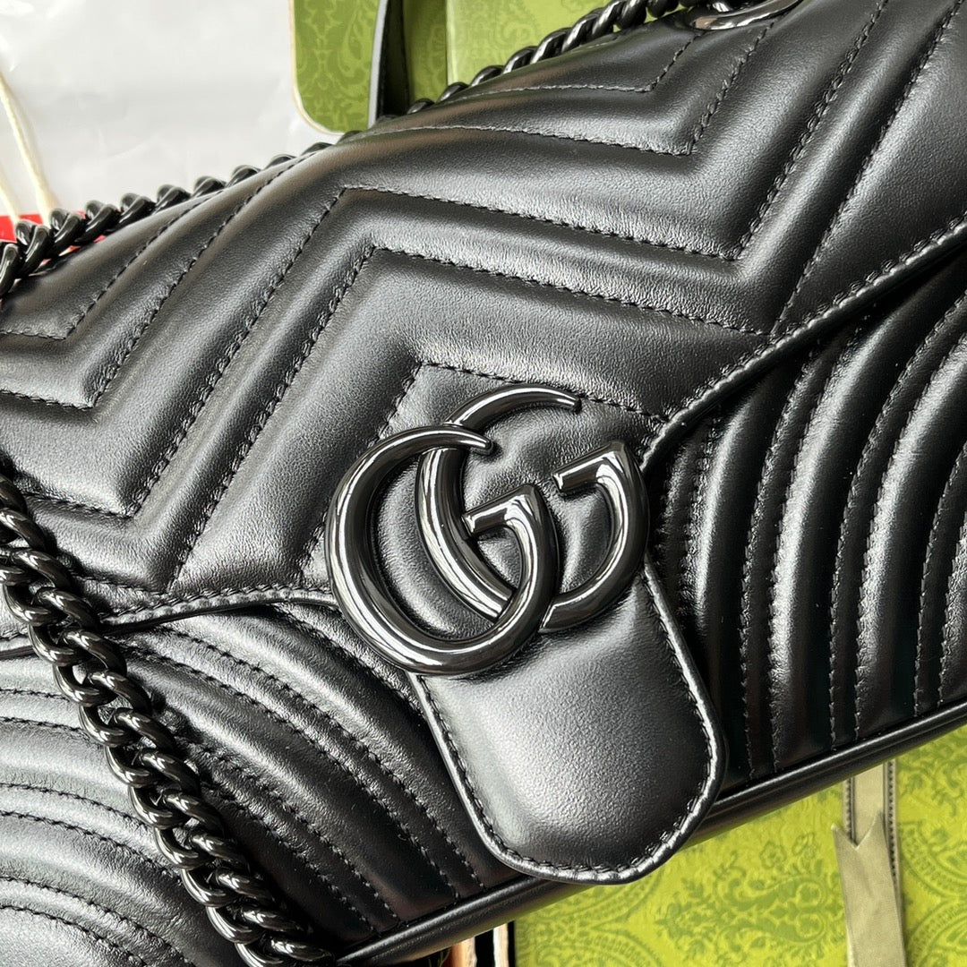 gg marmont 26cm all black calfskin mysite