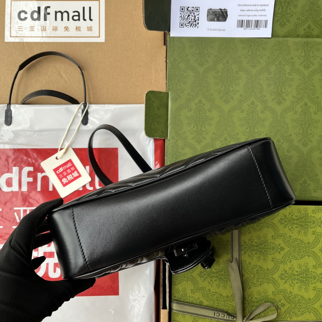 gg marmont 26cm all black calfskin mysite