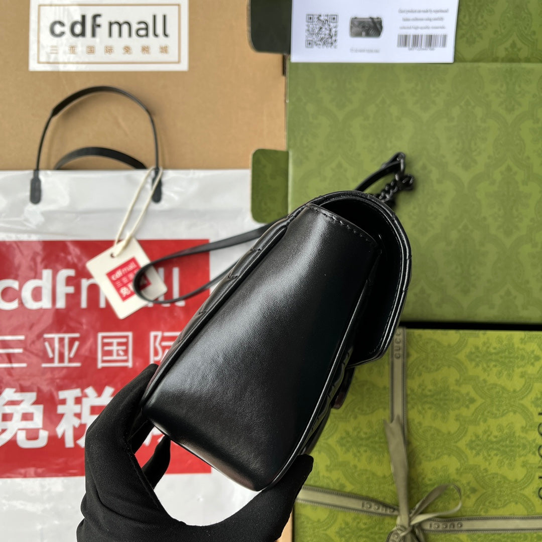 gg marmont 26cm all black calfskin mysite