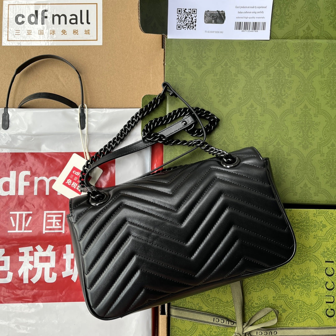 gg marmont 26cm all black calfskin mysite