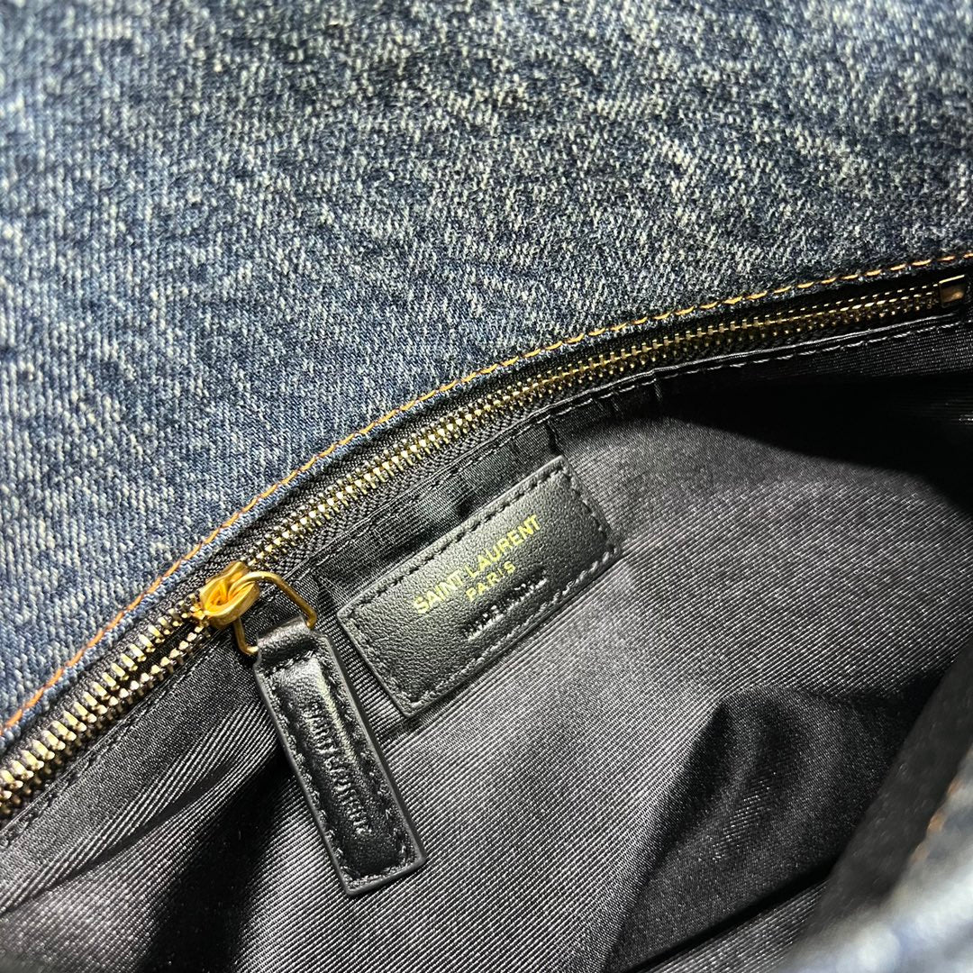 PUFFER BAG 29 IN BLUE GRADIENT DENIM GOLD HARDWARE mysite