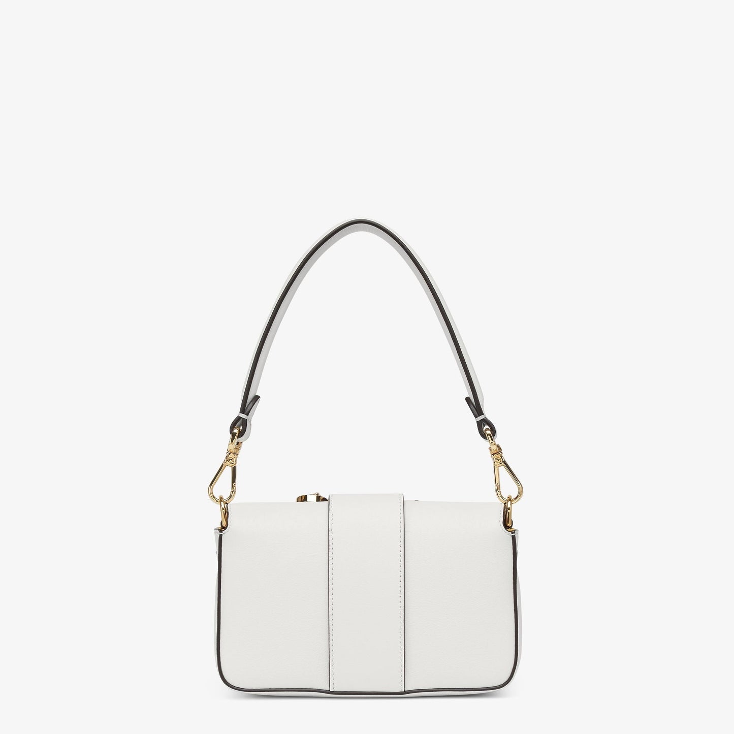 FENDI FENDACE BROOCH MINI 20 BAGUETTE BAG IN WHITE CALFSKIN mysite