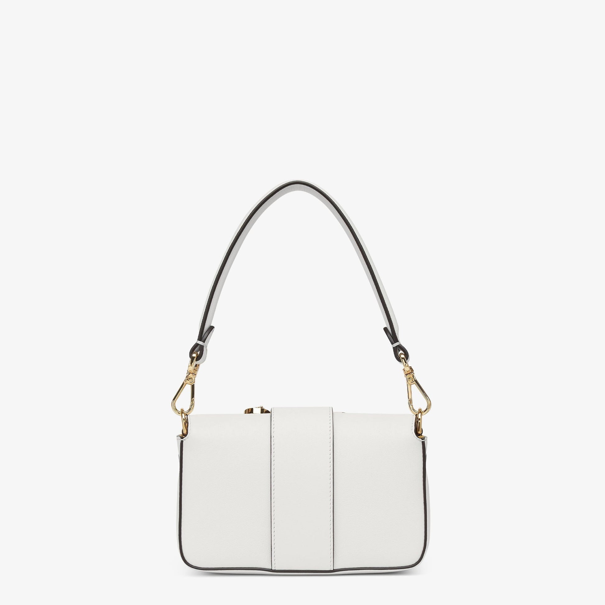 FENDI FENDACE BROOCH MINI 20 BAGUETTE BAG IN WHITE CALFSKIN mysite