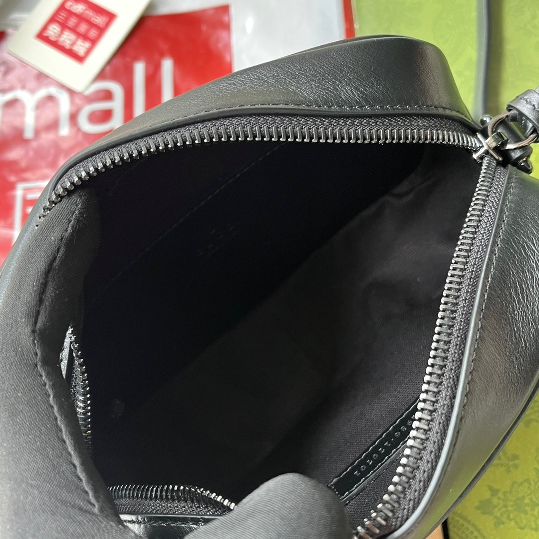 gg marmont mini 18cm zip top all black calfskin mysite