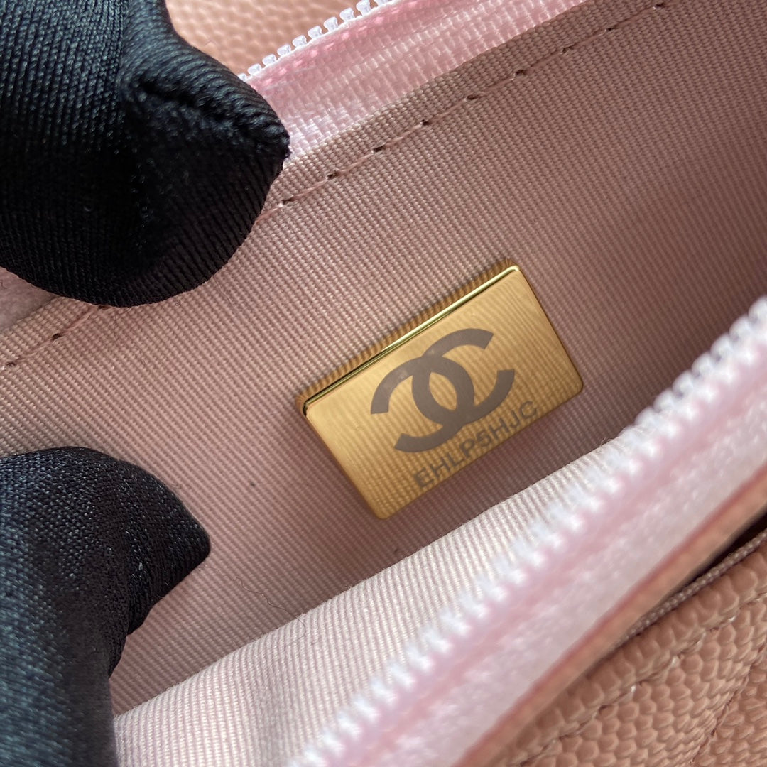 CC Classic Woc 20cm Pink Grained Calfskin Diamond Gold Hardware mysite