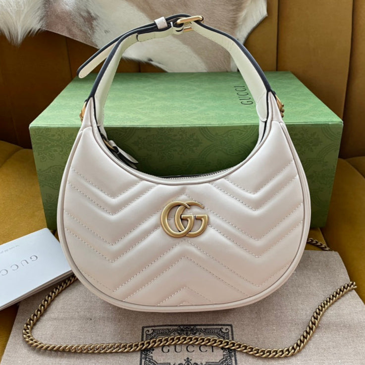 Gucci Marmont 21cm Shoulder Bag White Leather 333534 mysite