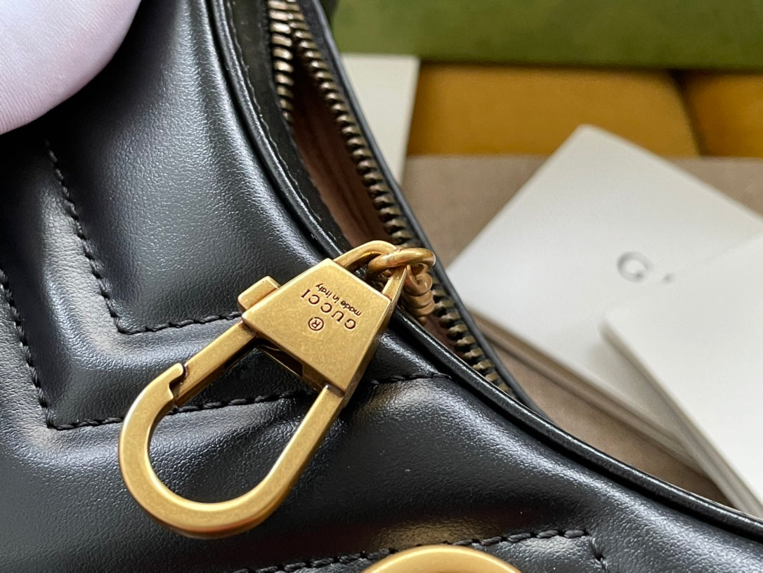 Gucci Marmont 21cm Shoulder Bag Black Leather 333535 mysite