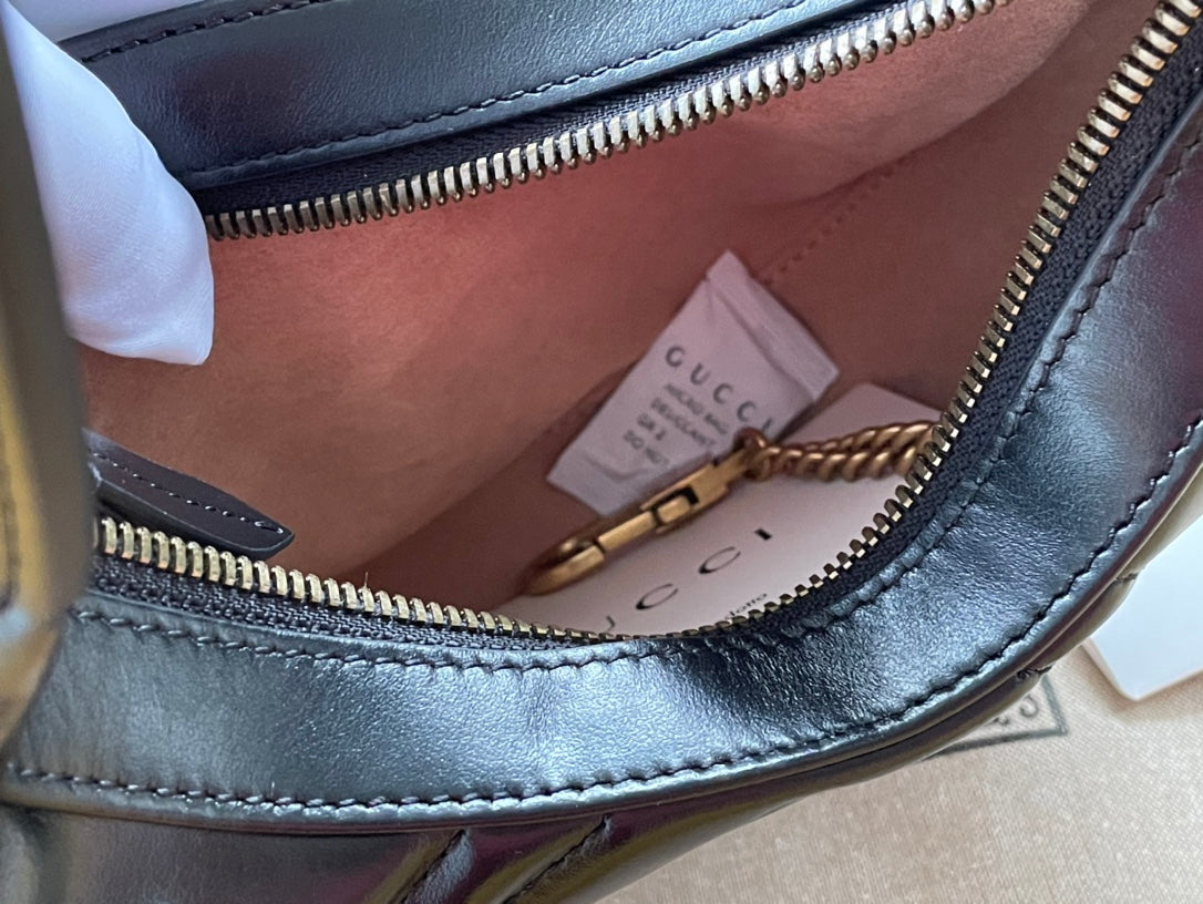 Gucci Marmont 21cm Shoulder Bag Black Leather 333535 mysite