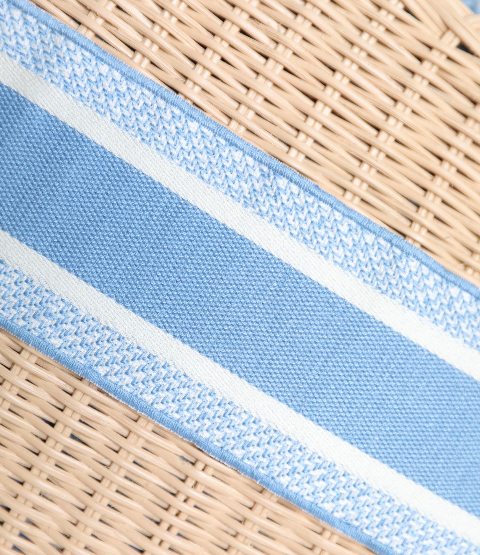 LADY 24 BASKET BAG IN BLUE OBLIQUE JACQUARD MIX BEIGE WICKER mysite