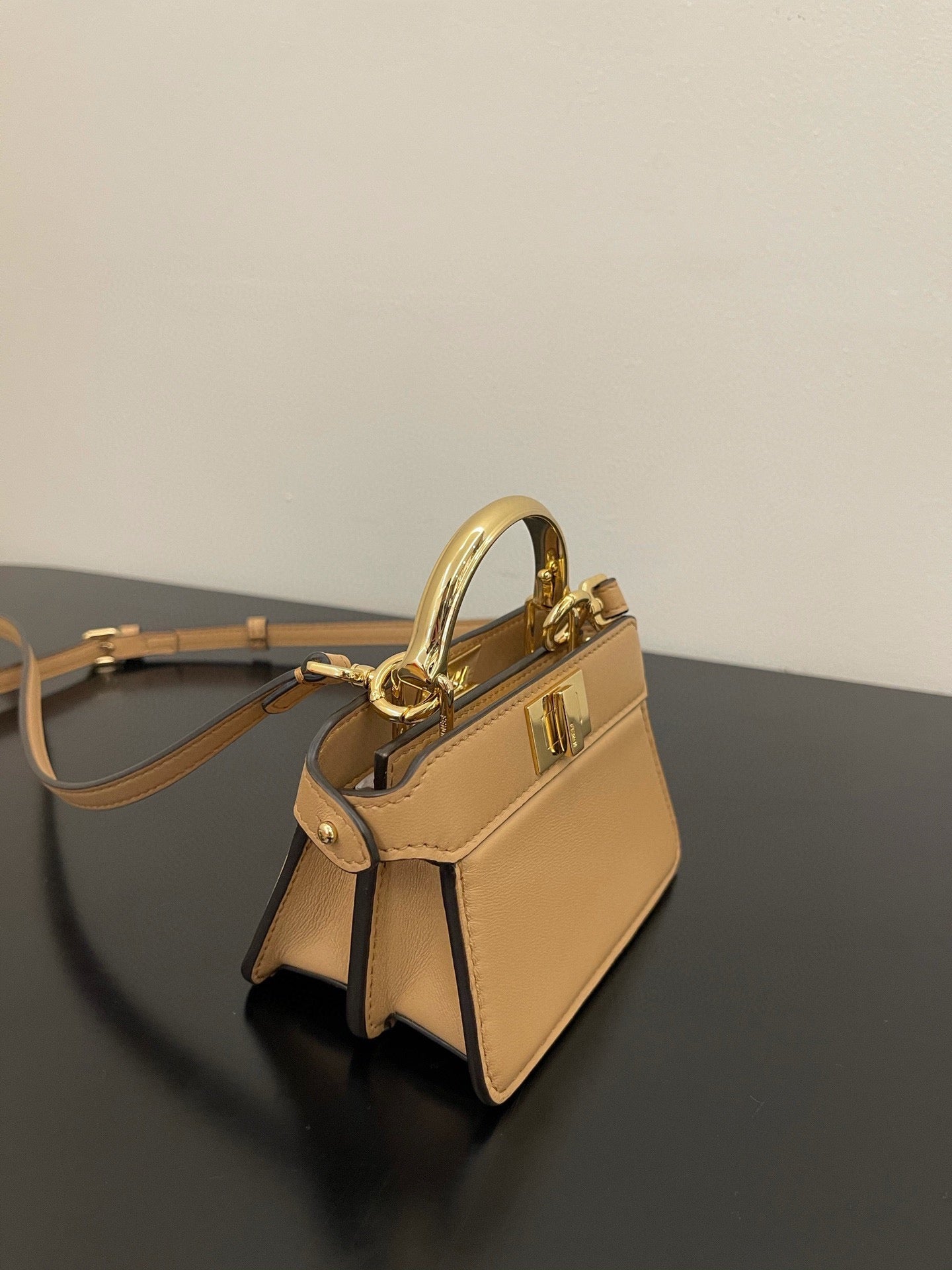 FENDI PEEKABOO ISEEU MICRO 12 BAG IN COPPER BROWN CALFSKIN WITH GOLD HARDWARE mysite