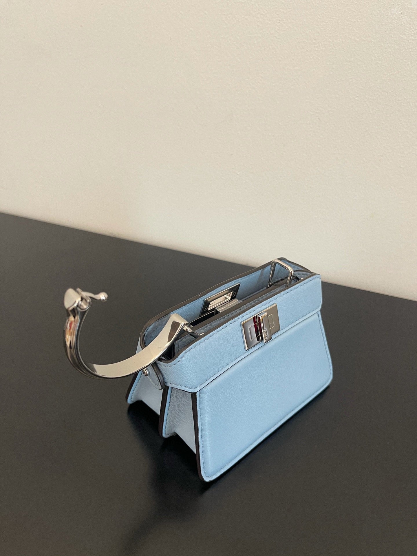FENDI PEEKABOO ISEEU MICRO 12 BAG IN LIGHT BLUE CALFSKIN WITH GOLD HARDWARE mysite