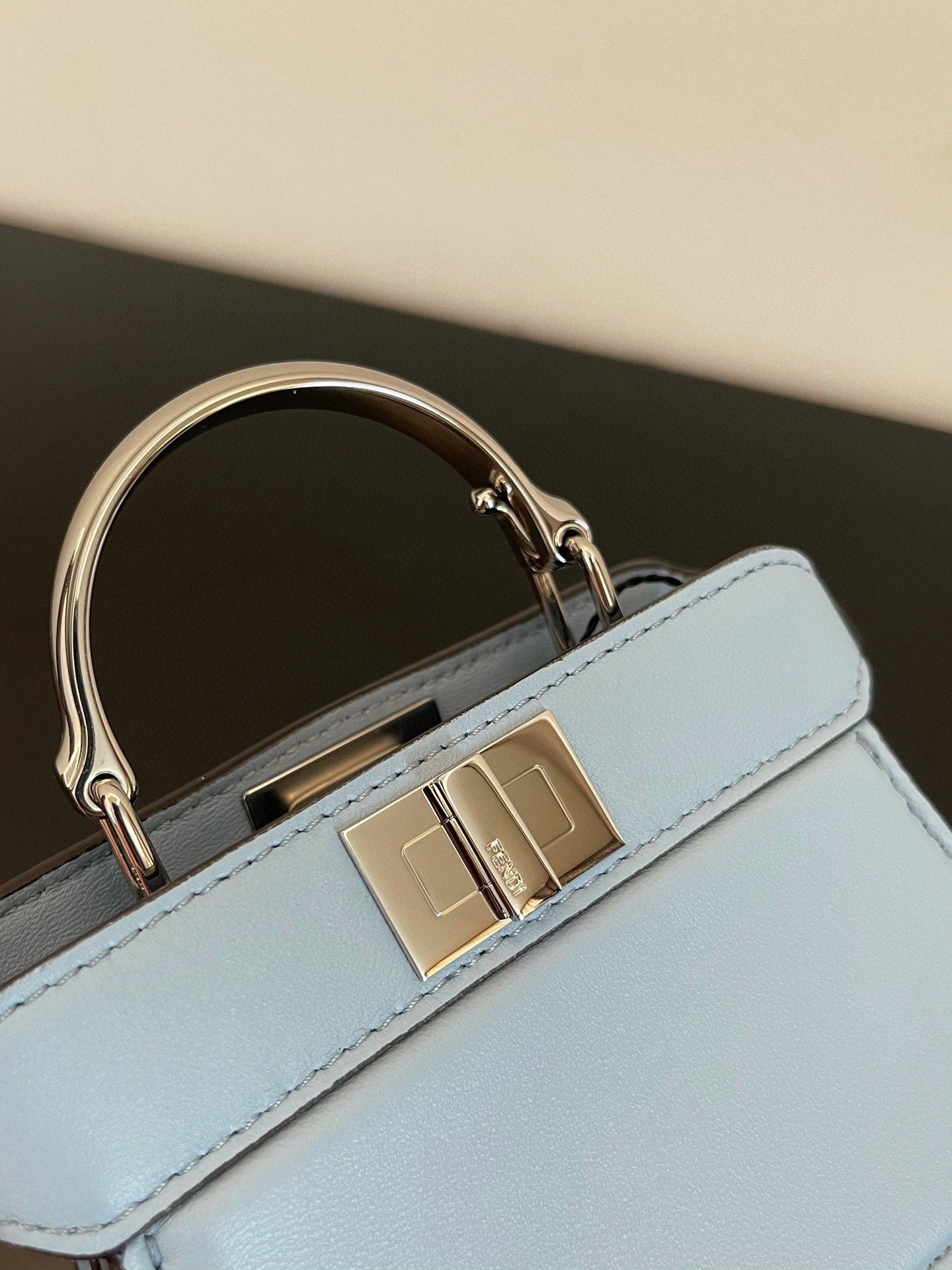 FENDI PEEKABOO ISEEU MICRO 12 BAG IN LIGHT BLUE CALFSKIN WITH GOLD HARDWARE mysite