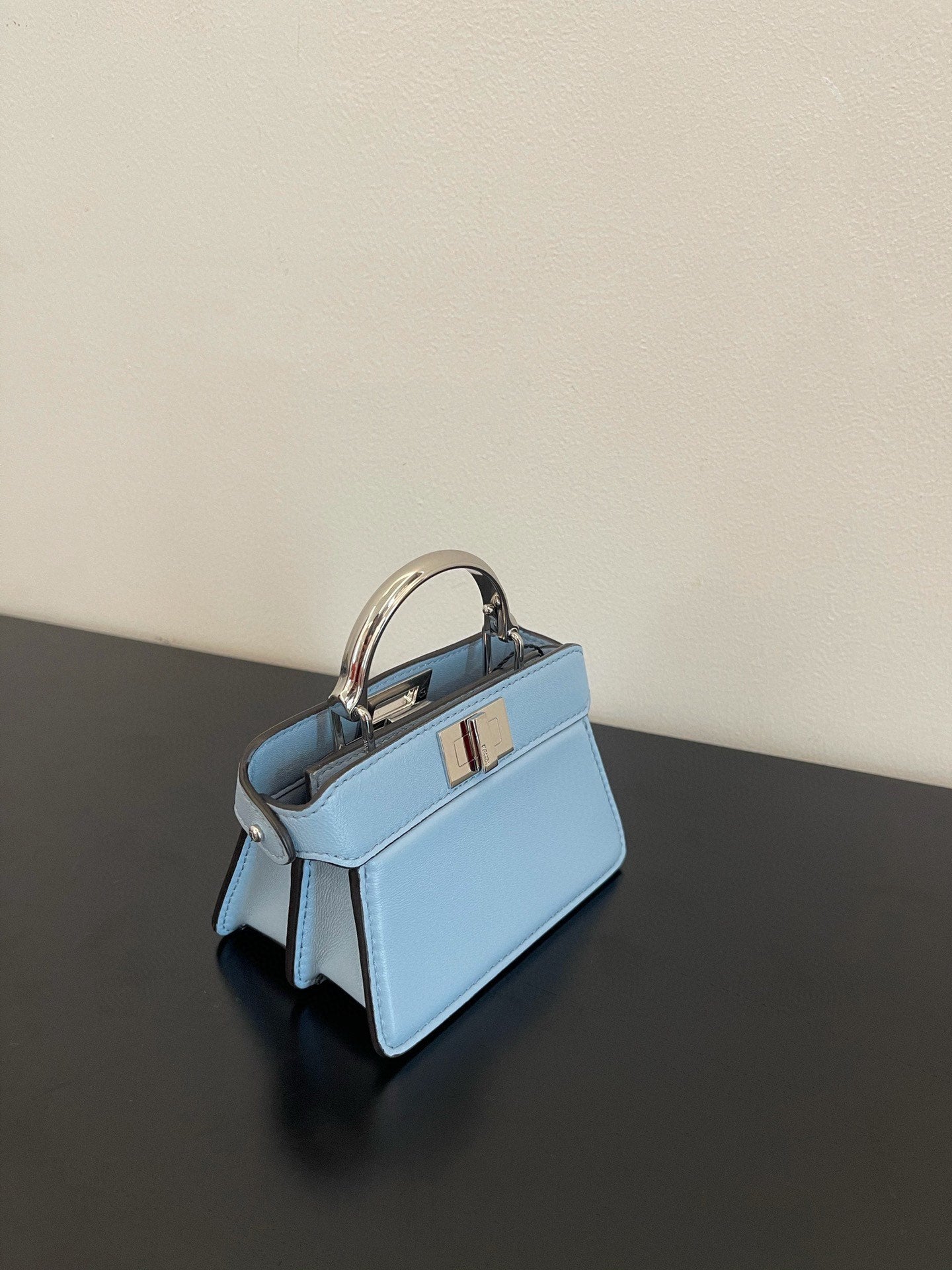 FENDI PEEKABOO ISEEU MICRO 12 BAG IN LIGHT BLUE CALFSKIN WITH GOLD HARDWARE mysite