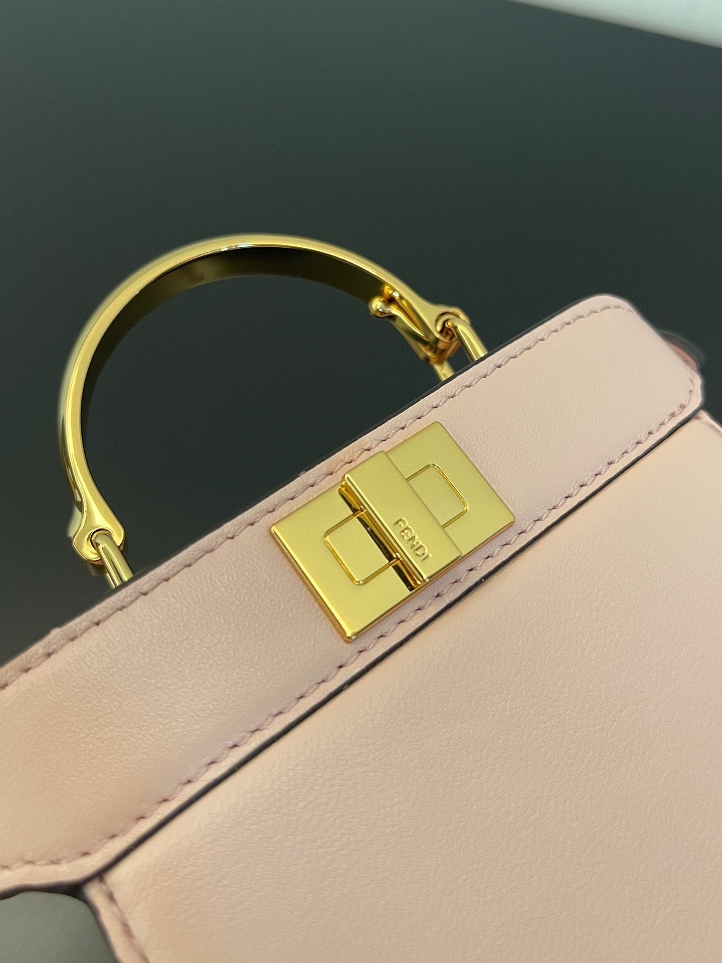 FENDI PEEKABOO ISEEU MICRO 12 BAG IN LIGHT PINK CALFSKIN WITH GOLD HARDWARE mysite