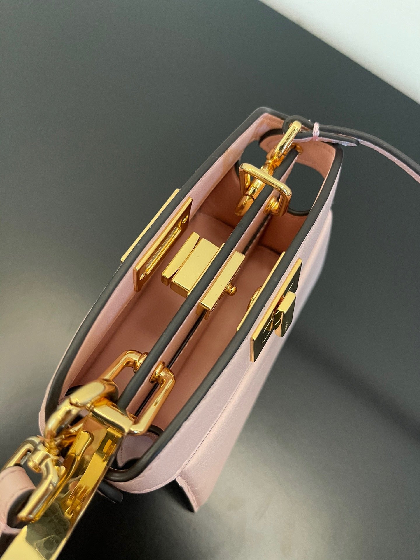 FENDI PEEKABOO ISEEU MICRO 12 BAG IN LIGHT PINK CALFSKIN WITH GOLD HARDWARE mysite