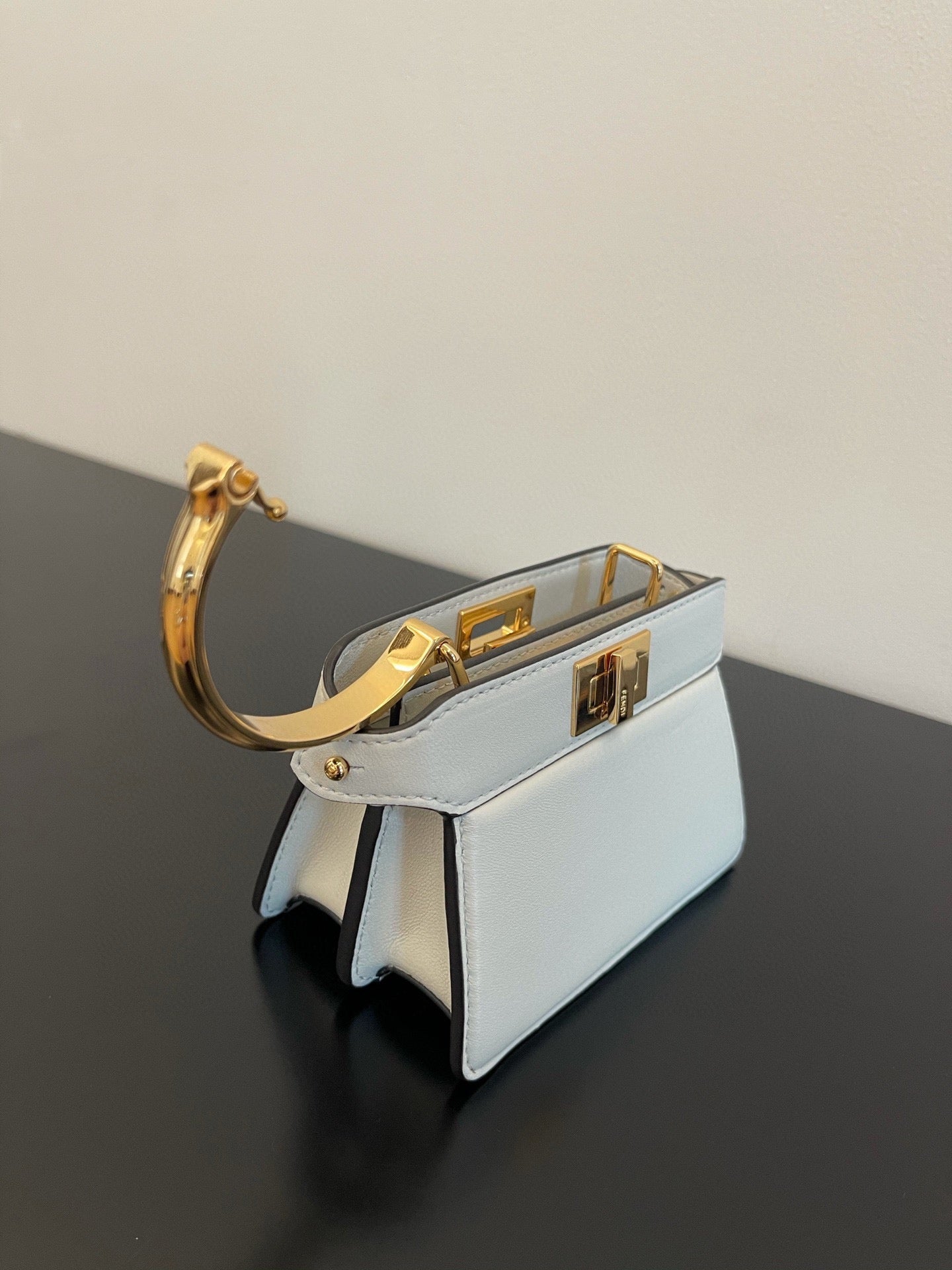 FENDI PEEKABOO ISEEU MICRO 12 BAG IN WHITE CALFSKIN WITH GOLD HARDWARE mysite