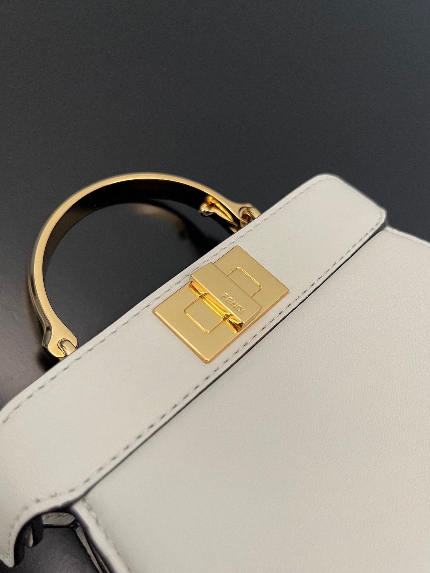 FENDI PEEKABOO ISEEU MICRO 12 BAG IN WHITE CALFSKIN WITH GOLD HARDWARE mysite