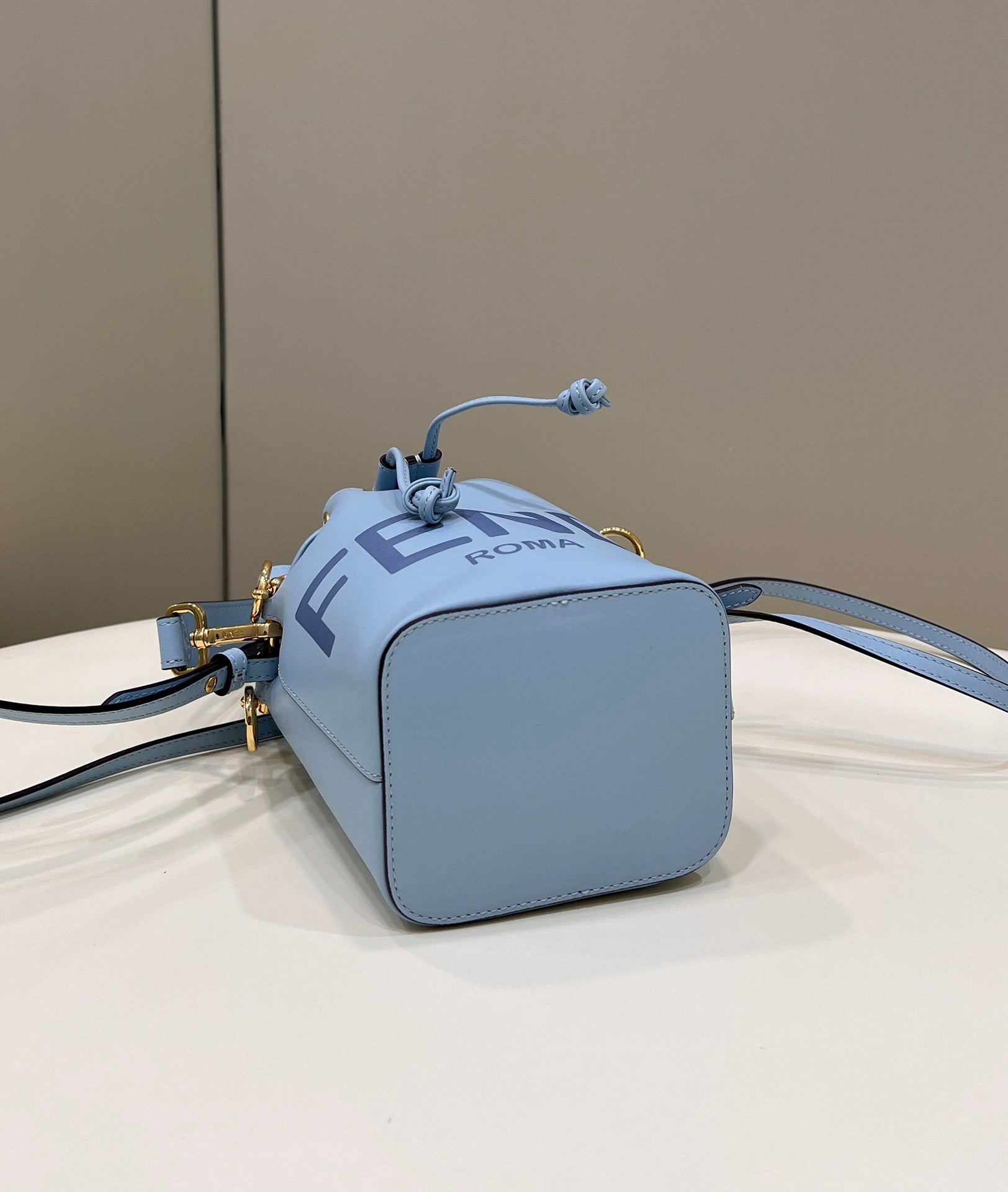 MON TRESOR MINI 18 BAG IN LIGHT BLUE CALFSKIN FF WITH GOLD HARDWARE mysite