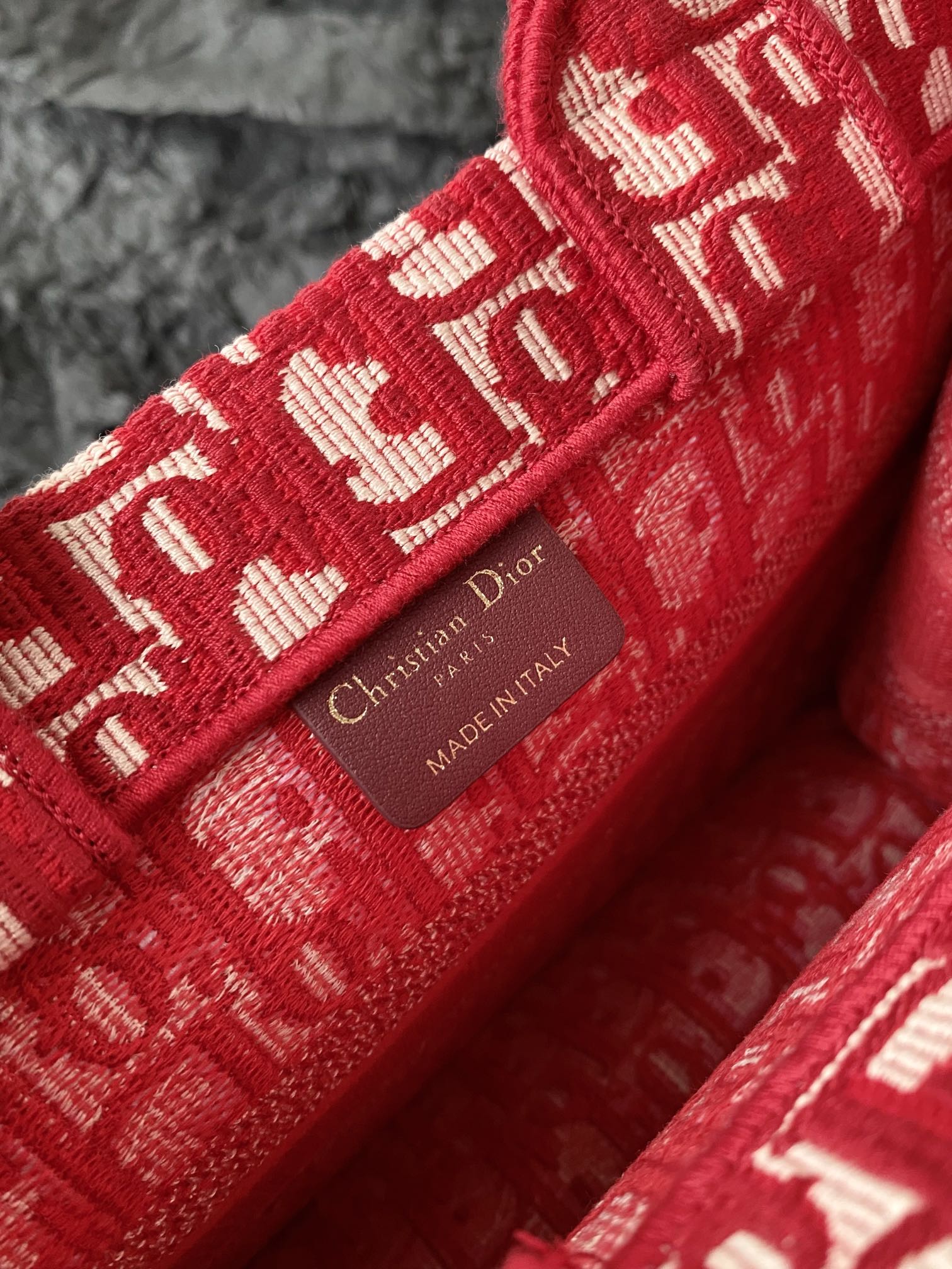 Small CD Book Tote 26.5cm Red Retro Style D Letter Embroidery mysite