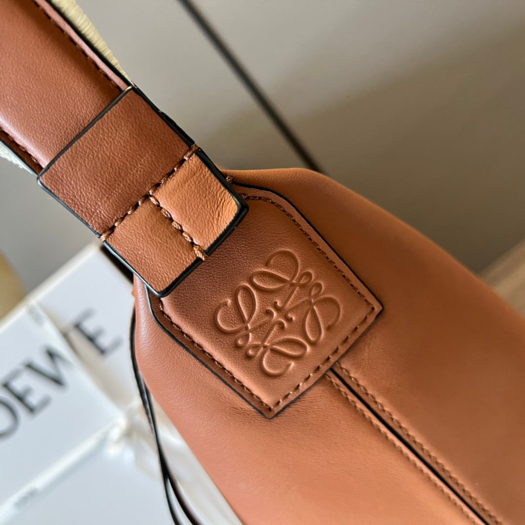 Loew Unisex Cubi Shoulder Crossbody Zipper Commuter Tote Bag Tan smooth calfskin mysite