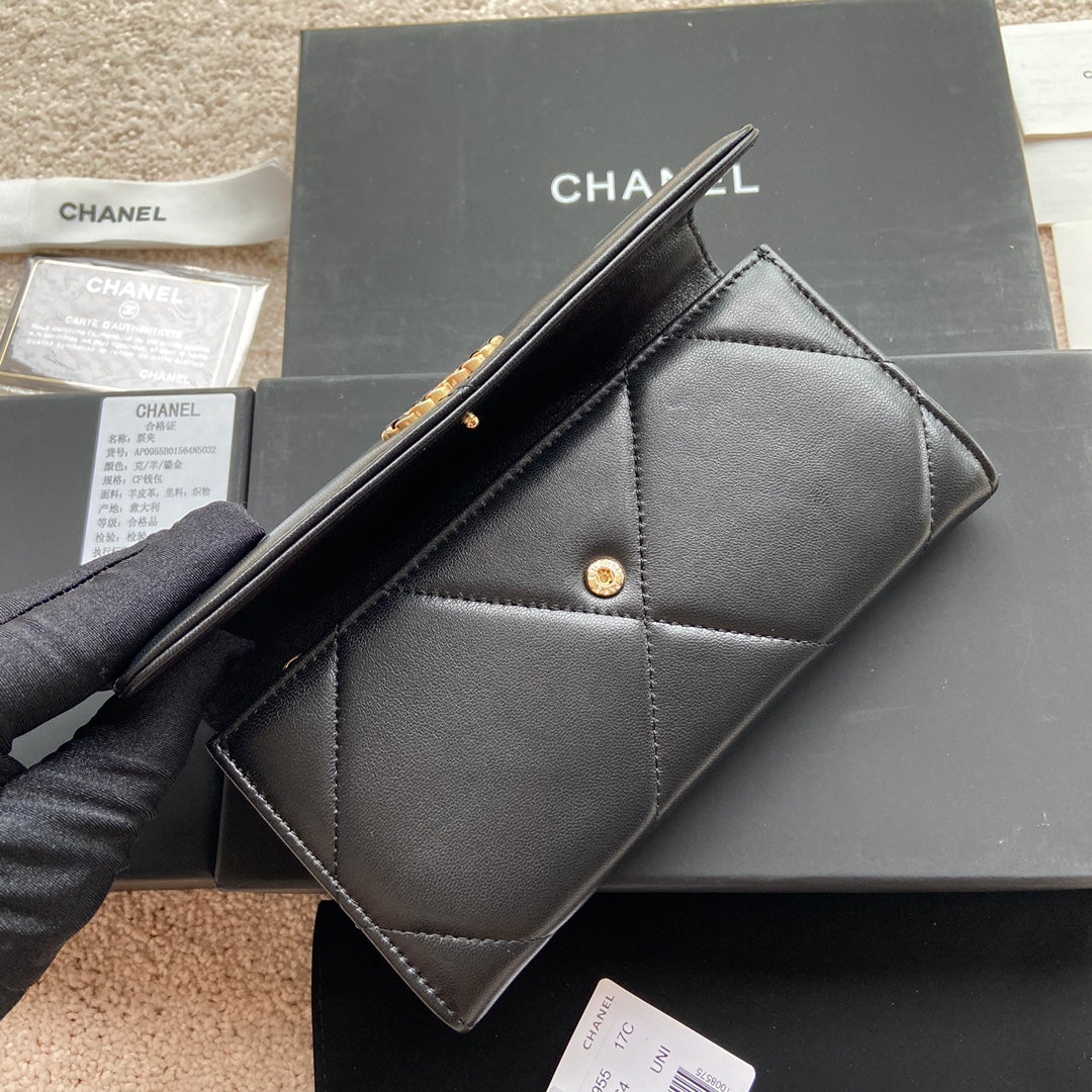 CC 19 Long Wallet 19cm Black Calfskin mysite