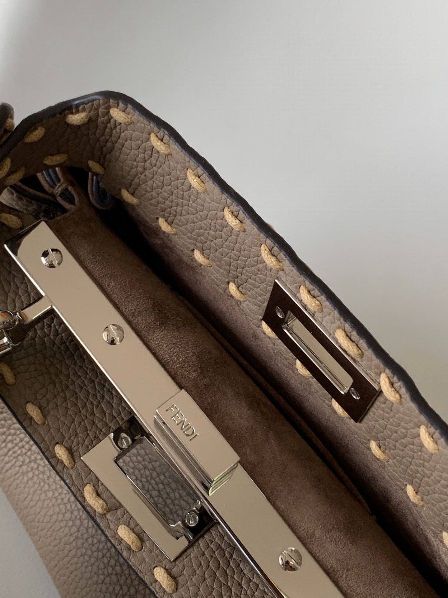 Peekaboo Mini Selleria Bag 23cm brown leather shw with 220 hand-sewn stitches mysite