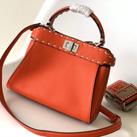 Peekaboo Mini Selleria Bag 23cm red leather shw with 220 hand-sewn stitches mysite