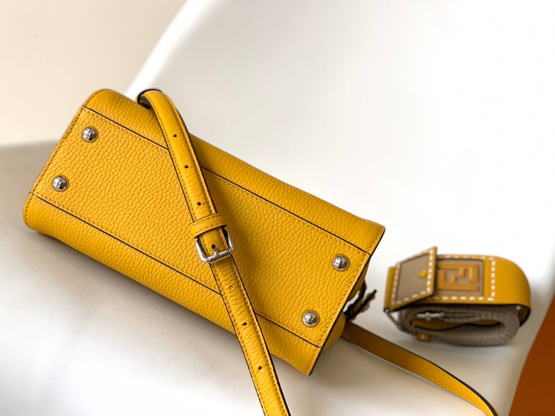 Peekaboo Mini Selleria Bag 23cm yellow leather shw with 220 hand-sewn stitches mysite