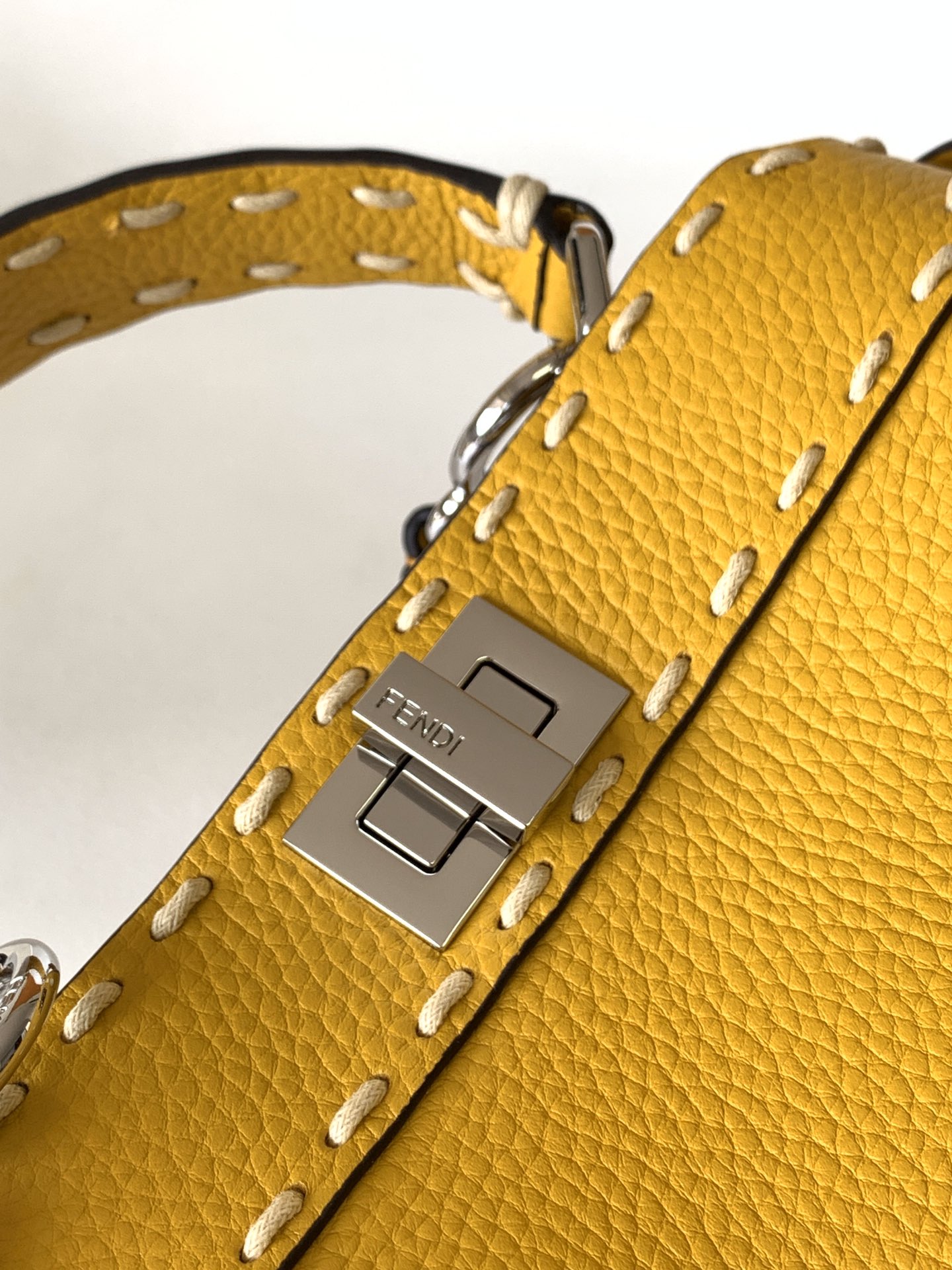 Peekaboo Mini Selleria Bag 23cm yellow leather shw with 220 hand-sewn stitches mysite